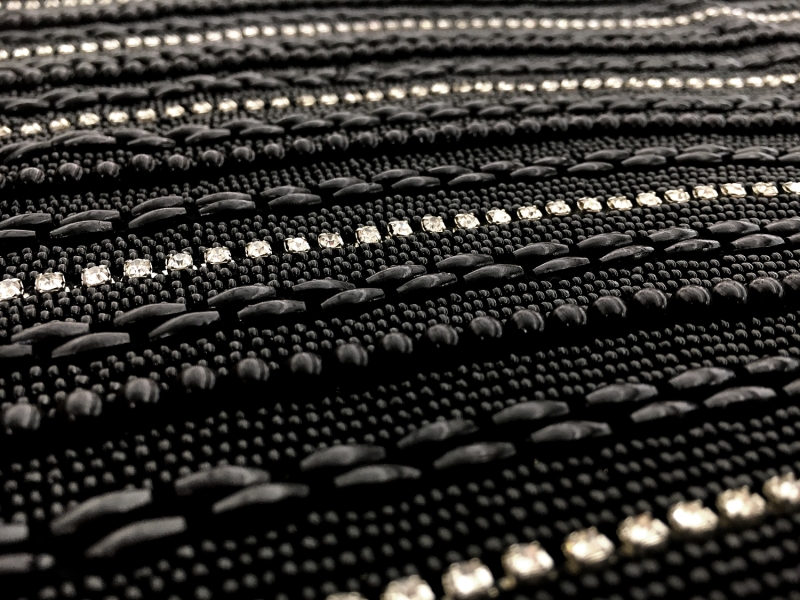 Pearls and Crystals Embroidered on Tulle0