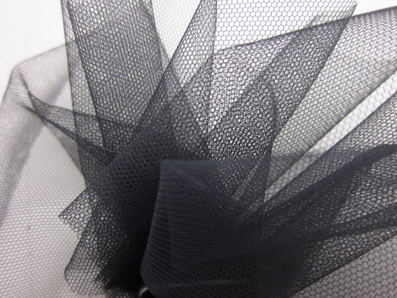 Italian Nylon Tulle in Carbone1