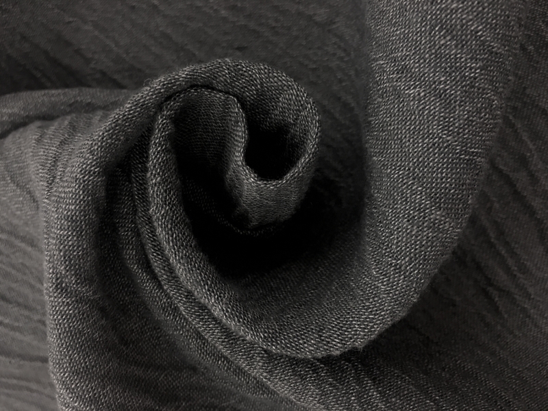 Crinkle Linen Gauze in Charcoal1
