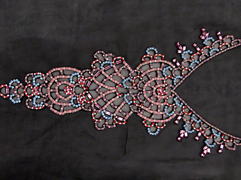 Celine Beaded Crystal Bodice on Black Silk Organza 0