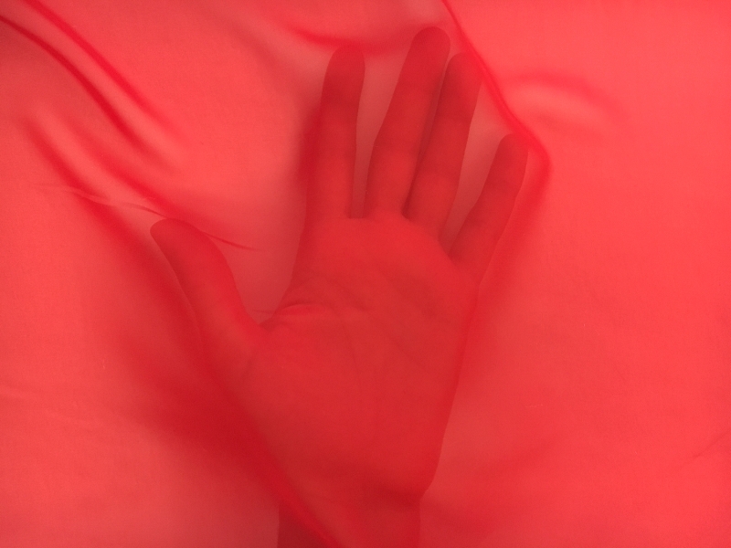 Japanese Polyester Chiffon in Race Car Red2