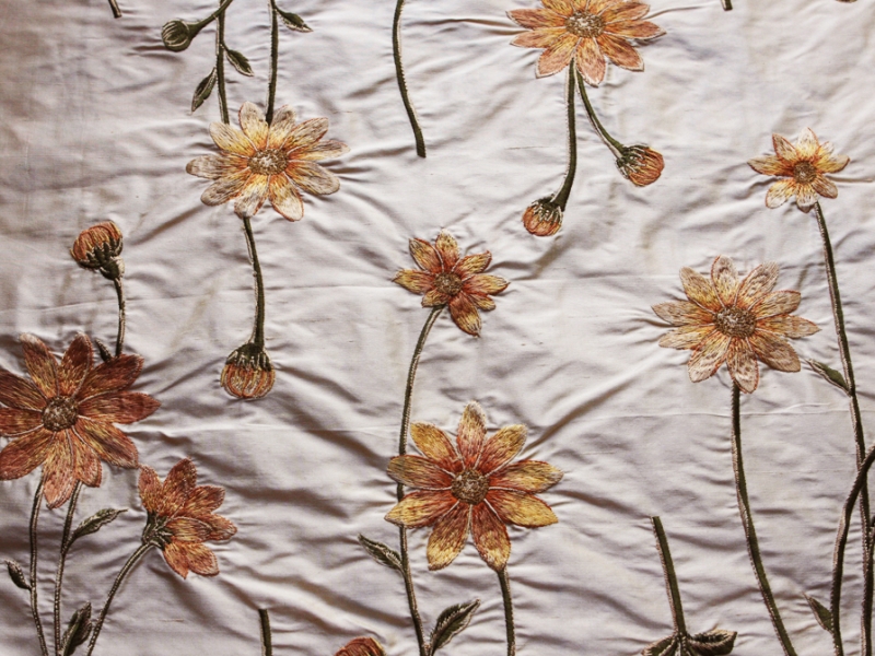 Embroidered Silk Shantung0