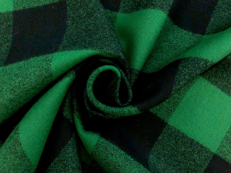 Cotton Mammoth Flannel Check in Green1