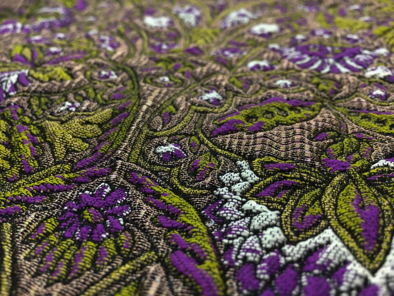 Silk Blend Metallic Matelasse with Floral Motifs2