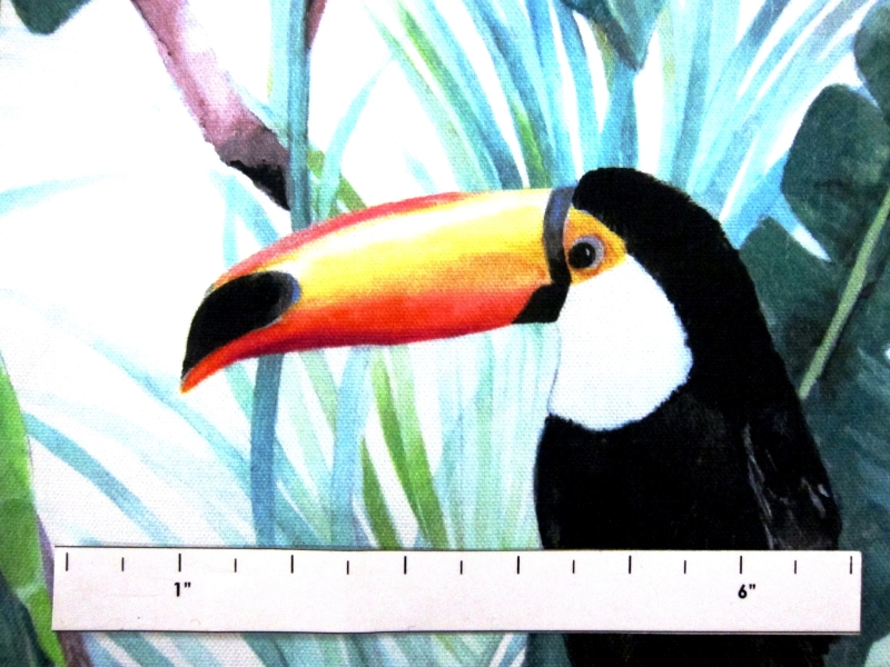 Cotton Canvas Rain Forest Toucans Print1