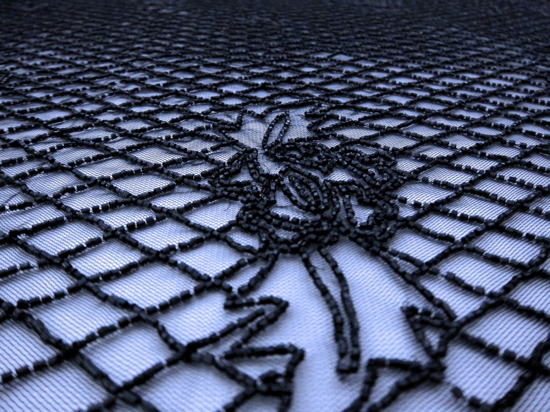 Novelty Beaded Tulle with Bugle Beads4