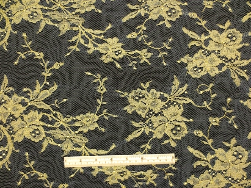 Beaded Metallic Chantilly Lace1