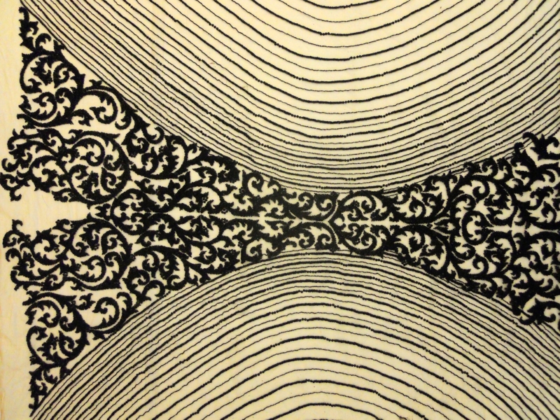 Danielle Black Beaded Tulle Panel0