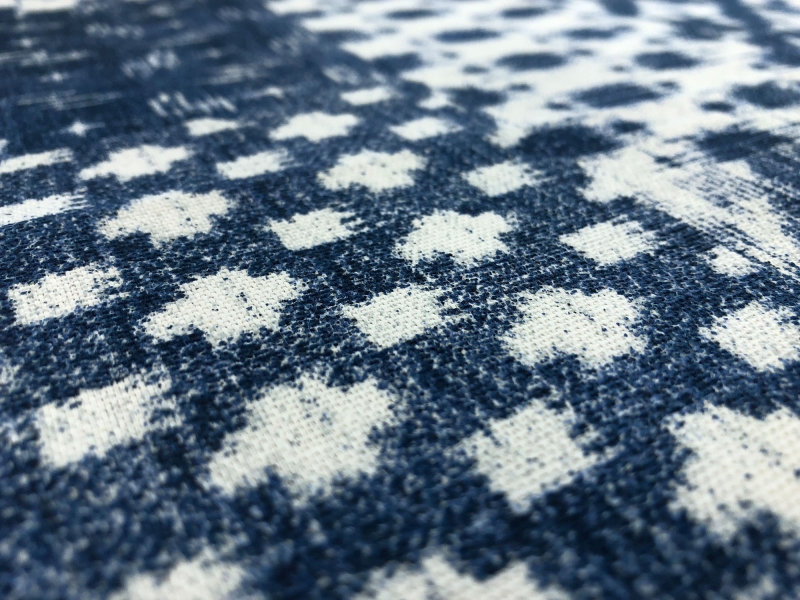 Cotton Canvas Shibori Collage Print in Indigo2