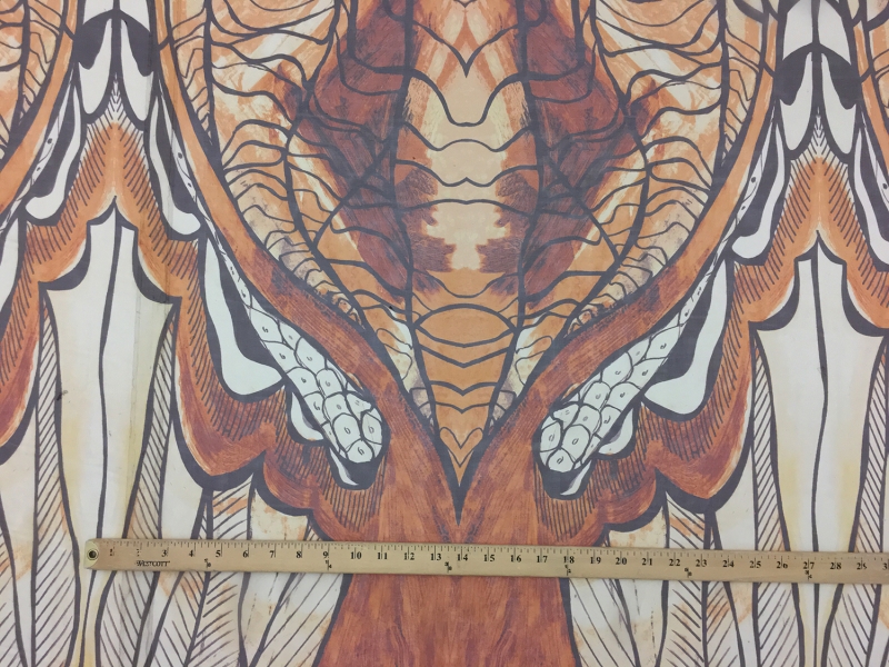 Italian Silk Chiffon Panel With Abstract Large Scale Print1