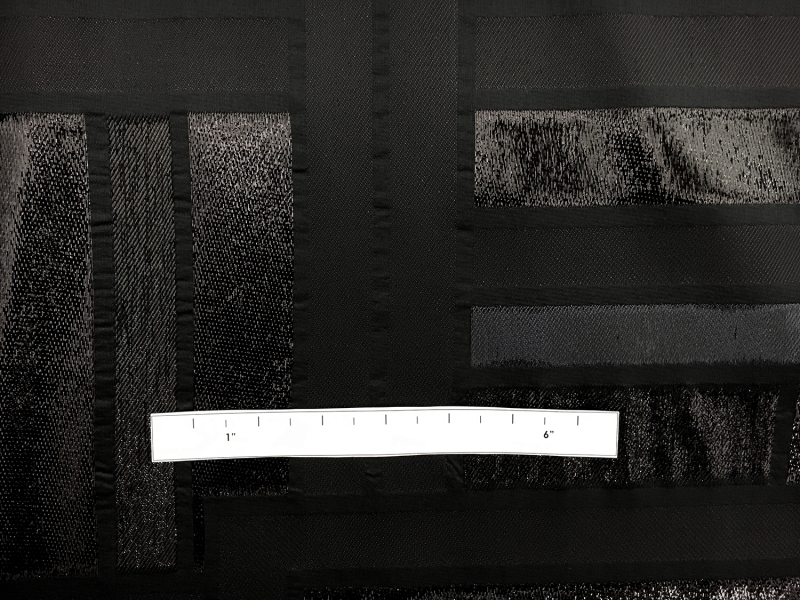 Metallic Geometric Jacquard Brocade in Black1