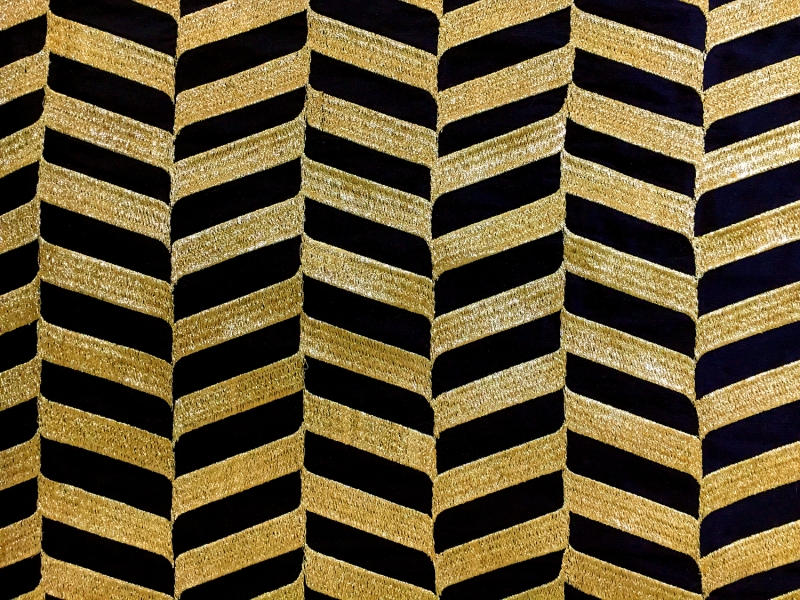 Silk Shantung with Metallic Embroidery0