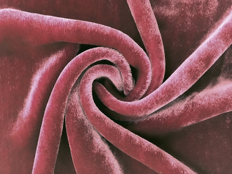 Silk and Rayon Velvet in Antique Rose0