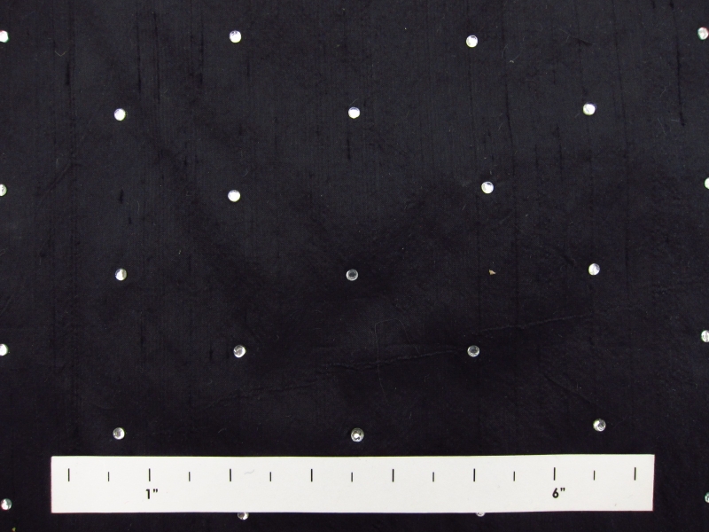 Rhinestones on Silk Shantung0