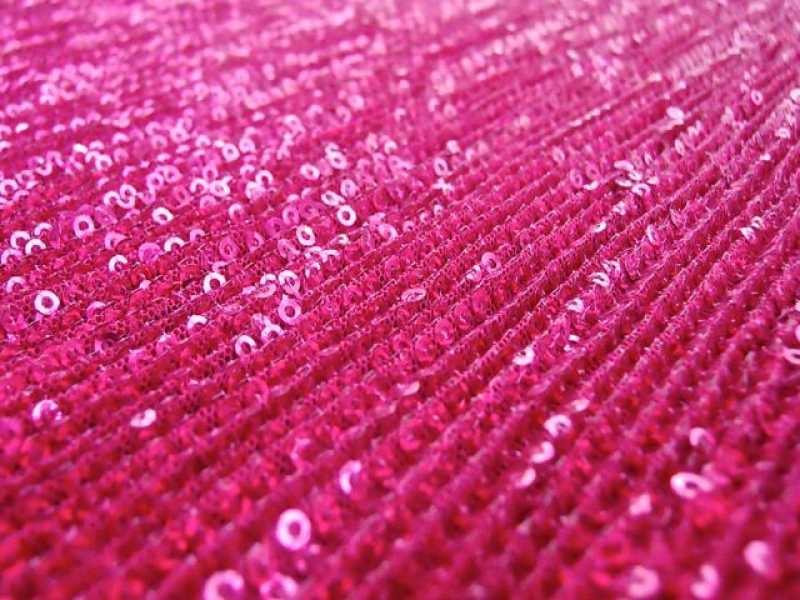 Sequins on Pleated Tulle in Fuchsia2