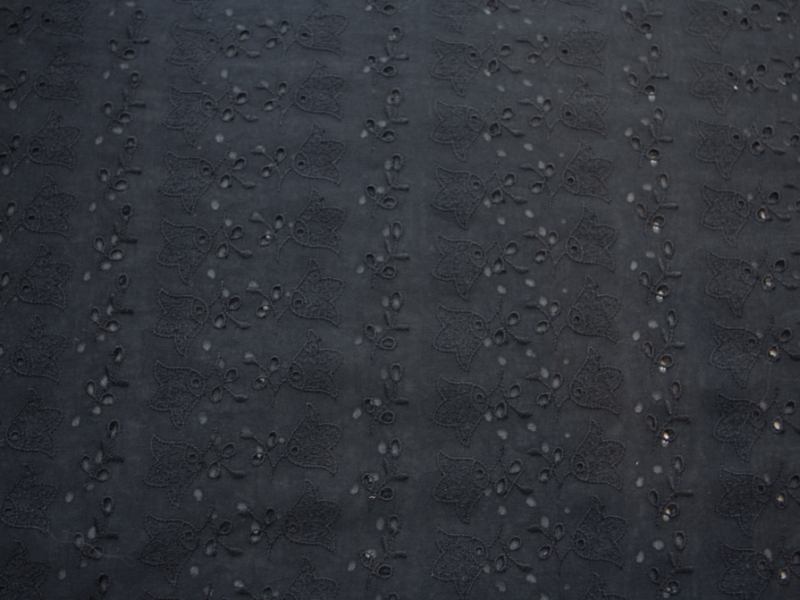 Cotton Voile Eyelet in Midnight Navy2