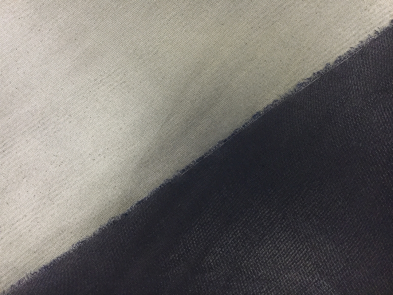 Microfiber Silver Metallic Chiffon in Navy2