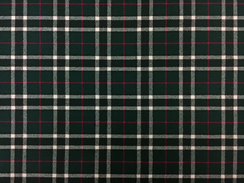 Italian Wool Tartan Plaid in Forest Green0