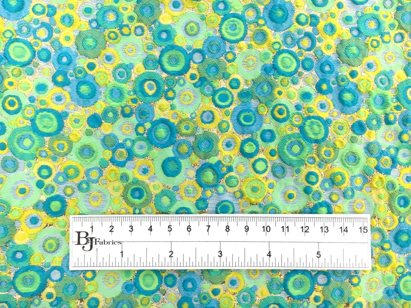 Vibrant Metallic Polyester Cloque with Dots1