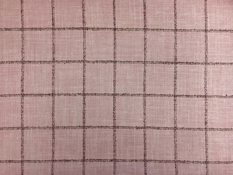 Italian Silk Linen Wool Blend Window Pane in Blush0