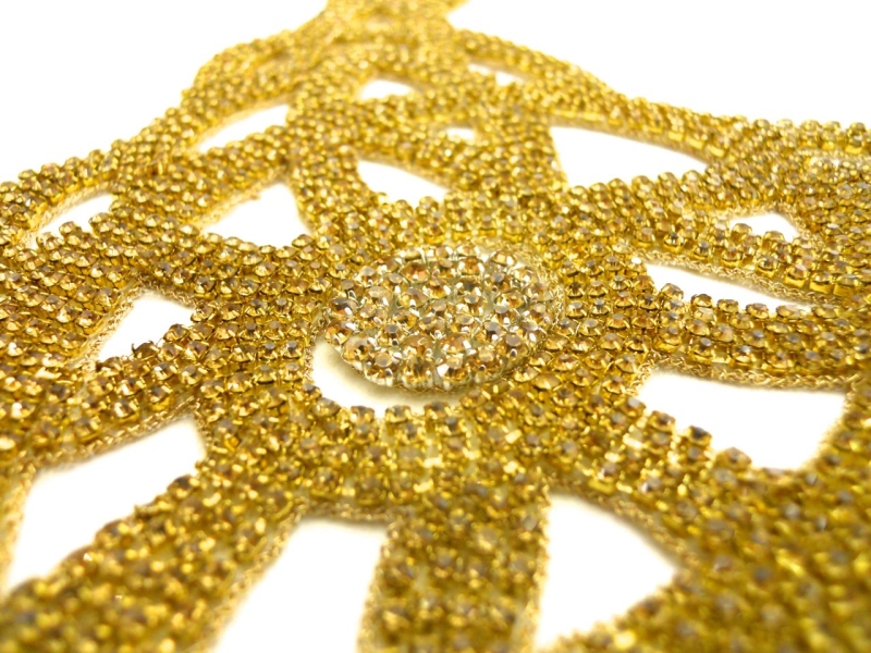 Bridget Gold Crystal Beaded Tulle Bodice2