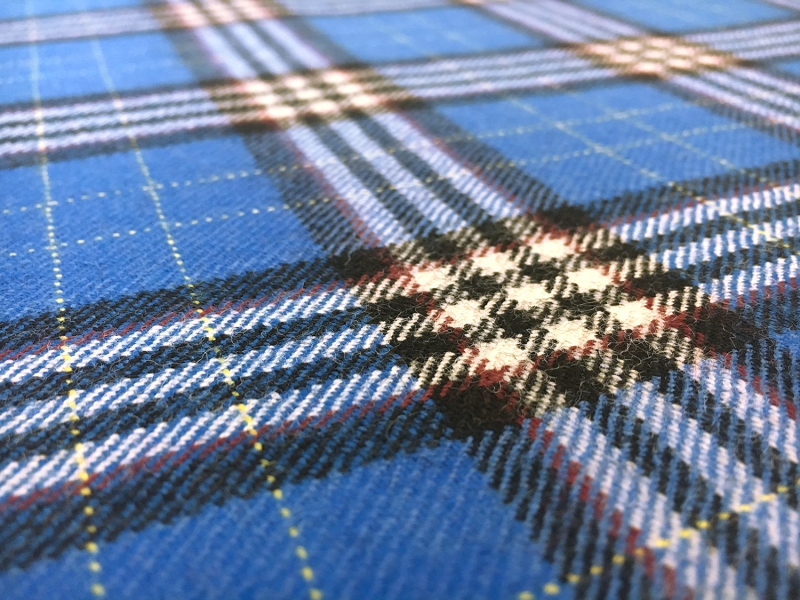 Italian Virgin Wool Tartan Plaid in Bluette2