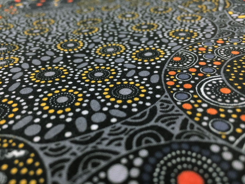 Australian Cotton Print With Aboriginal Motif 2