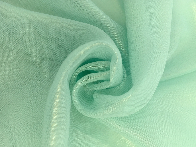 Microfiber Gold Metallic Chiffon in Robins Egg Blue0