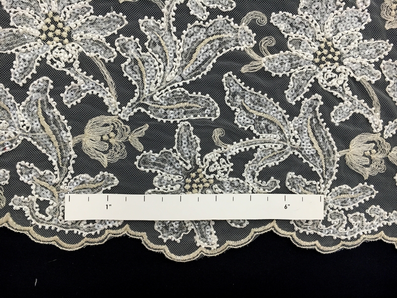 Beaded and Sequined Tulle with Metallic Embroidery1