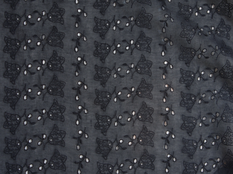 Cotton Voile Eyelet in Midnight Navy1