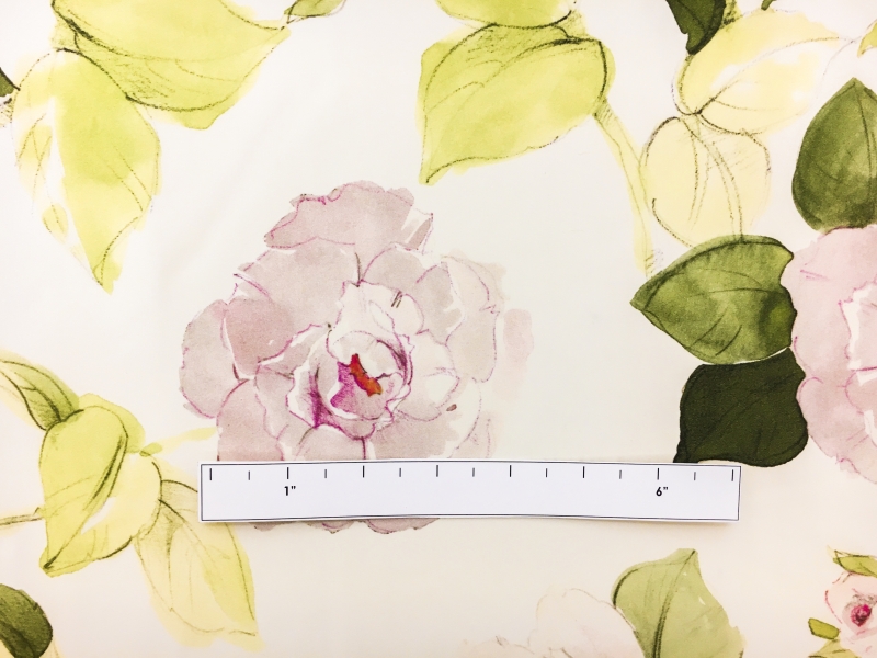 Printed Silk and Cotton Satin with Flowers1