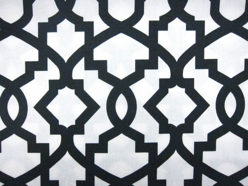 Charcoal Imperial Trellis Cotton Canvas Print0