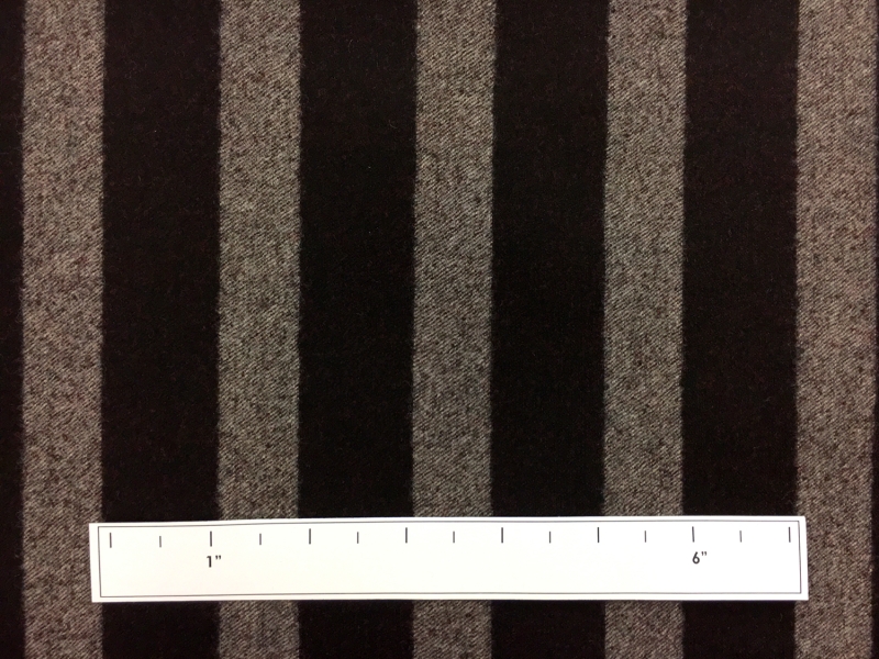 Italian Stretch Wool Blend Flannel Stripe in Maroon 1