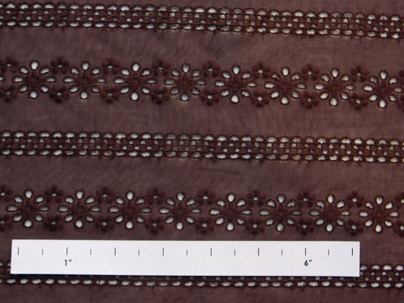 Cotton Voile Eyelet in Brown0