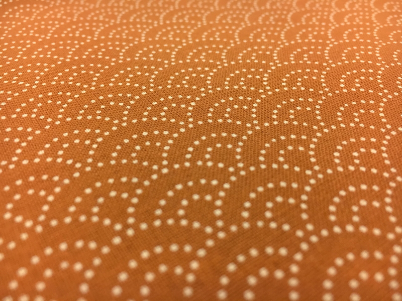 Japanese Cotton Print with Stippling Pattern in Burnt Orange2