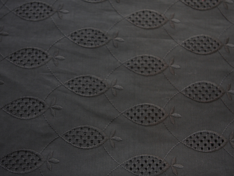 Cotton Voile Eyelet in Black2