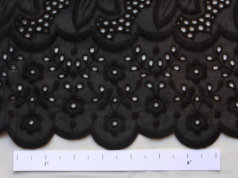 Cotton Eyelet in Black0