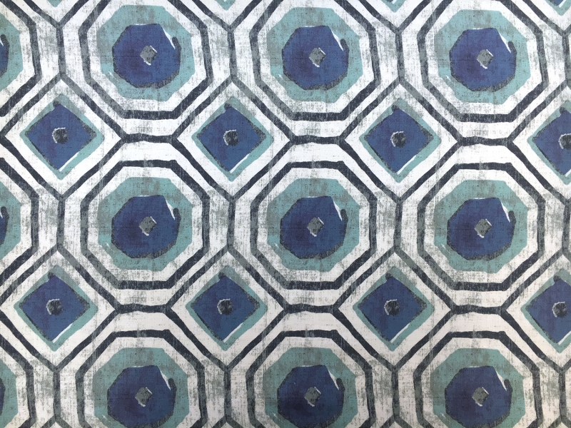 Linen Handkerchief Geometric Print 0