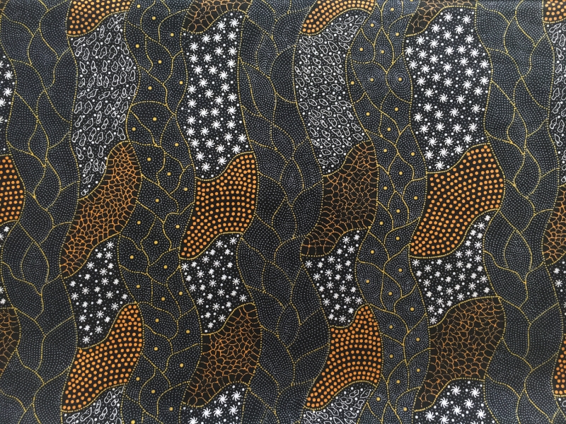 Australian Cotton Print With Aboriginal Motif0