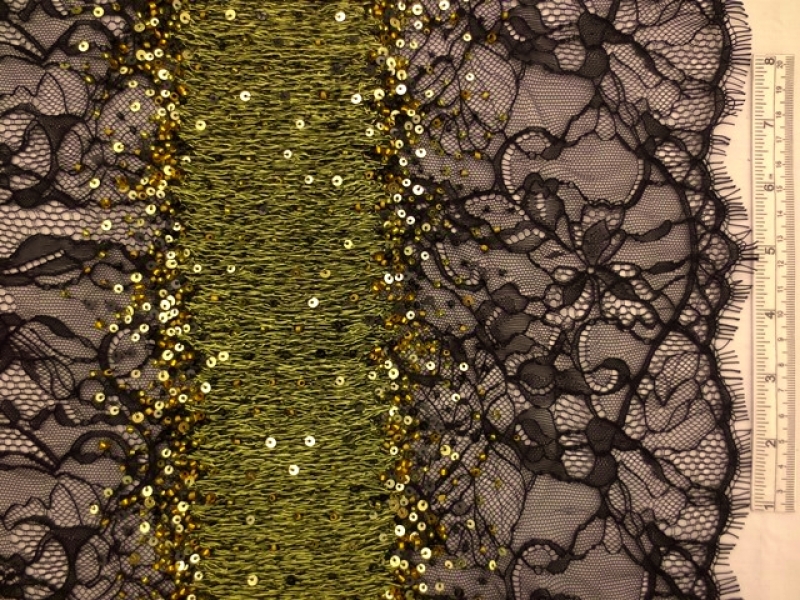 Beaded Metallic Lace0