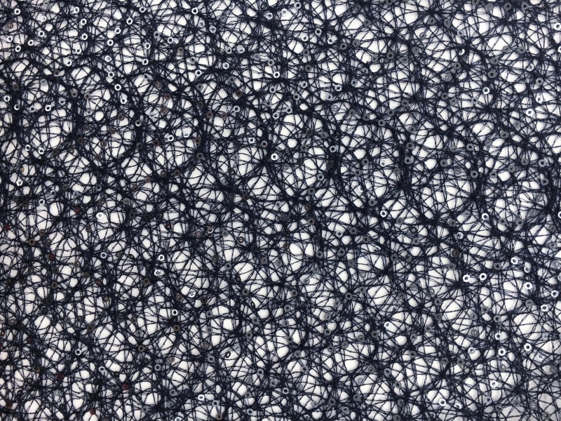 Sequins on Polyester Mesh in Midnight Navy2