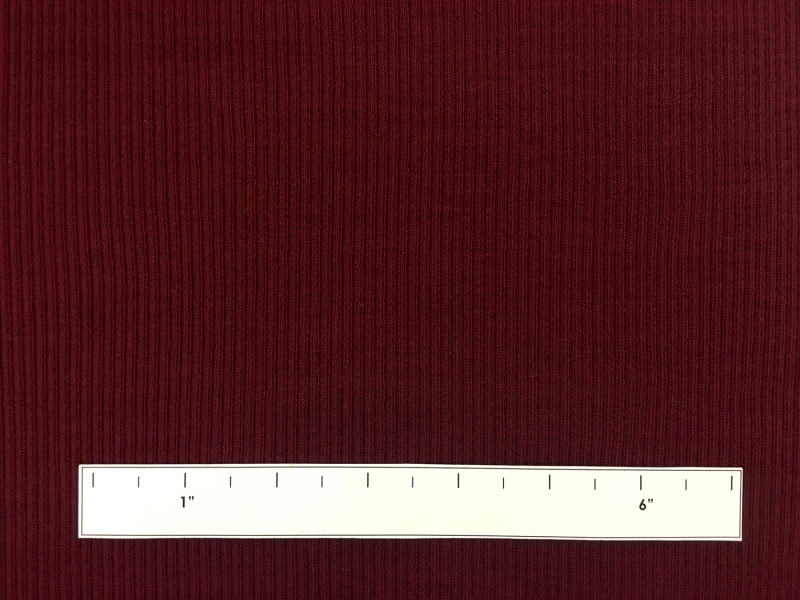 Virgin Wool Rib Knit in Cranberry1
