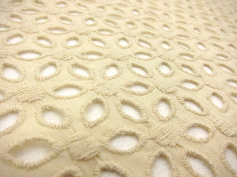 Cotton Eyelet in Beige2