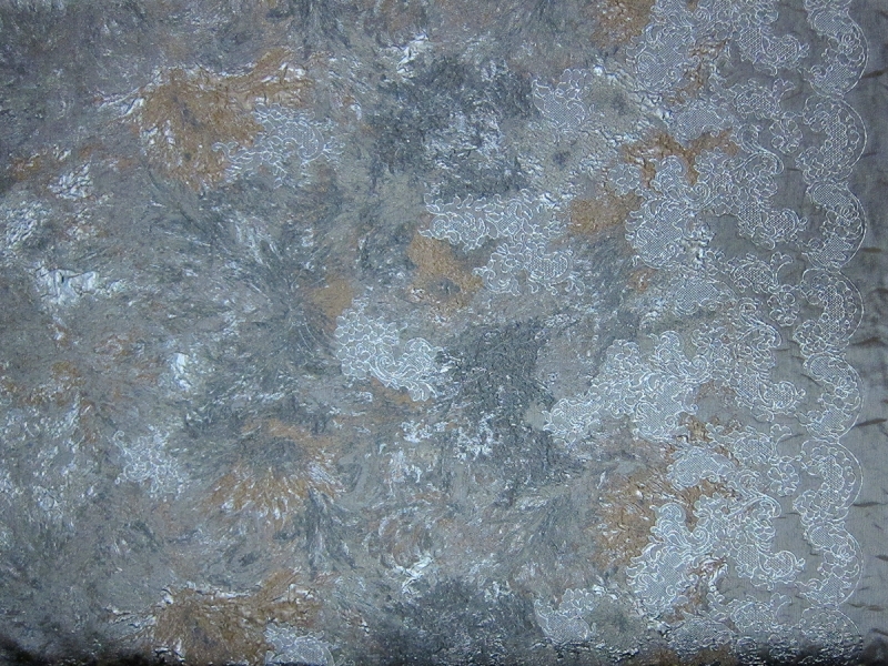 Metallic Silk Blend Organza Cloqué0