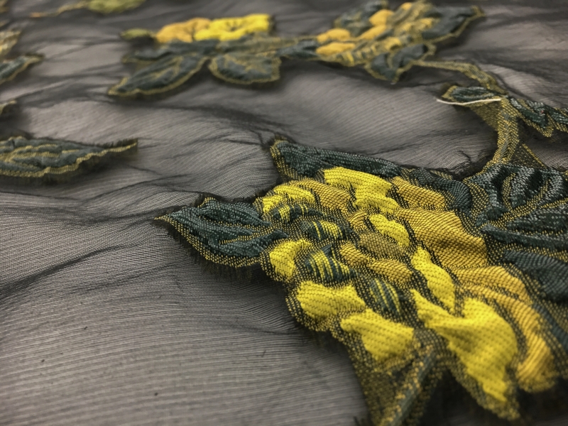 Silk Organza with Floral Fil Coupé2