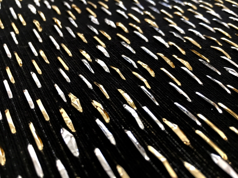 Silk and Cotton Blend Metallic Raffia0