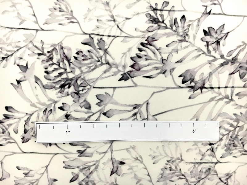 Printed 6Ply Silk Crepe with Delicate Watercolor Florals1