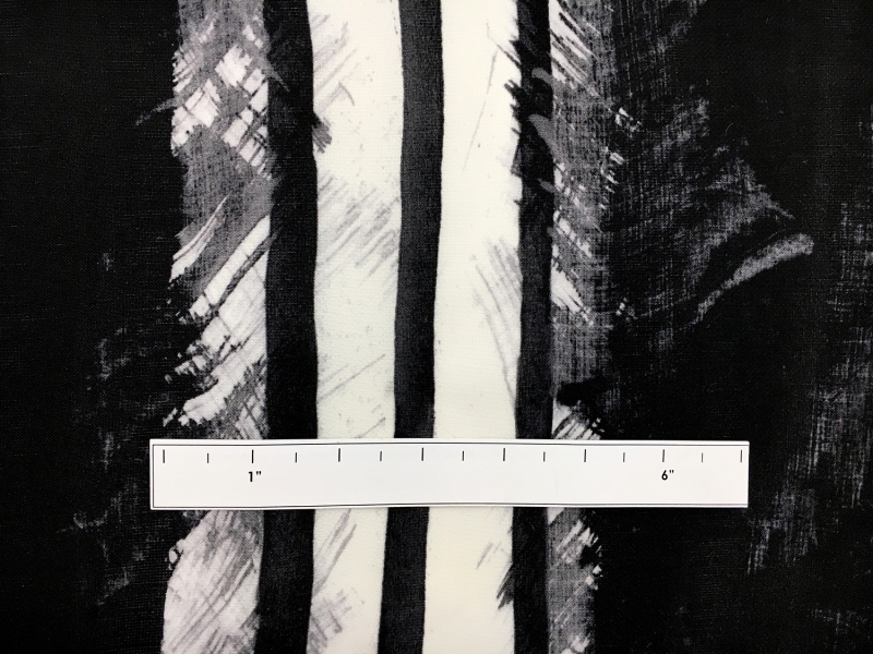 Printed Silk Gazar with Large Stripe Patterns1