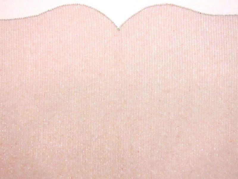 Suzanne Pink Bugle Bead Embroidered Tulle Bodice 0