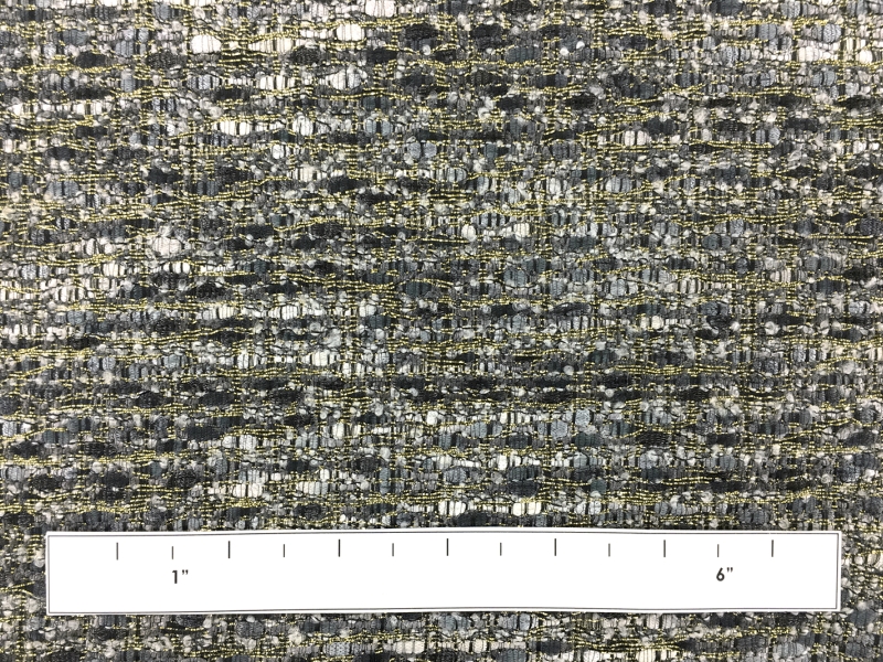 Viscose Cotton  Lurex Tweed in Greys and Gold1